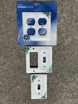 Lot Of 3 Creative Accents Ivy Porcelain 4-GANG Duplex, 1-GANG Toggle, & Rocker. Fixed Price $35.00.