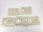 Lot Of 5 New Leviton PJ226-I Ivory 3-GANG Midway Decora/toggle Wall Plates. Fixed Price $29.95.