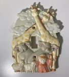 Russ Berrie Noah's Ark Ceramic Light Switch Cover Wall Plate Nursery Decor 5.5". Fixed Price $10.00.