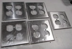 Lot Of 5 Leviton 84016 2-GANG Duplex Receptical Devise Mount Stainless Steel. Fixed Price $25.00.