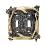 Double Toggle Switch Wall Plate - Rustic Faux Antler Cover Cabin Lodge. Fixed Price $19.50.