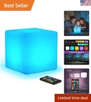 8" Rechargeable Color-changing Mood Cube Remote-controlled Lighting Magic. Fixed Price $78.84.