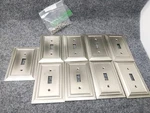Liberty Hardware Gloss Brushed Nickel Single Toggle Wall Plates Lot Of 9 Used. Fixed Price $27.00.