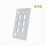 10 X 6-PORT Keystone Jack RJ45 Cat Network Faceplate Wall Plate- White W/windows. Fixed Price $7.59.