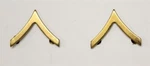 Enlisted Rank Pins: Army Private, First Class - Gilt Pair. Fixed Price $7.95.