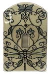 Dragonfly Butterfly Light Switch Plate Cover All Fired Up Ceramic Glazed Crackle. Fixed Price $14.00.