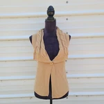 Chadwick's Cardigan Womens Beige Tan Single Button Sleeveless Knit Cover Top. Fixed Price $16.10.