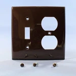 Leviton 80705 Brown 2-GANG Unbreakable Toggle Duplex Standard Wallplate Cover. Fixed Price $8.07.