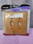 Amerelle Solid Oak Two Panel Light Switch Cover. Fixed Price $9.99.