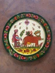 Ukrainian Folk Art- Large Wooden Wall Plate Stories From The Life Of.... Fixed Price $297.00.