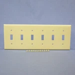 Eagle 2156V Ivory 6-GANG Toggle Switch Plastic Standard Wallplate Cover. Fixed Price $16.39.