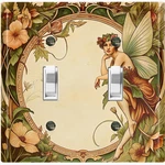 Metal Light Switch Outlet Cover Wall Plate Vintage Floral Angel Fairy AFM105. Fixed Price $13.49.
