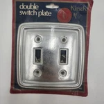 Solid Silver Tone Double Light Switch Wall Plate Kirsch. Fixed Price $8.99.
