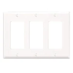 3-GANG Smooth White Thermoplastic Nylon Wallplate For Receptacles. Fixed Price $19.99.