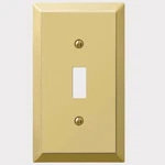 Amerelle 1-GANG Stamped Steel Toggle Switch Wall Plate, Polished Brass 163TBR. Fixed Price $6.29.