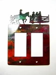 Cowboys On Fence Double Rocker Outlet Cover Plate By Steel Images Usa 030615B. Fixed Price $20.99.