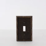 Leviton Antique Brass Finish Bamboo Tiki Metal Switch Cover Wall Plate 89601. Fixed Price $7.59.