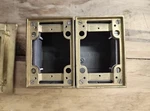 Carlon E9762BR 2-GANG Floor Box Set W/ No Cover + Brass Rings Cast Iron. Fixed Price $35.00.