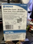 Sigma Electric 14373BR Bronze Single-gang 3-HOLE Weatherproof Lamp Holder Cover. Fixed Price $10.99.