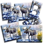 Wild Moose Antlers Elk River Rapids Light Switch Outle Wall Plate Room Art Decor. Fixed Price $19.99.