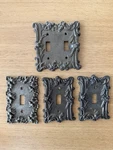 Vintage Victorian Gray Cast Metal Switch Plate Covers Lot Of 4 Double Single. Fixed Price $80.00.