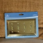 Brainerd Plated Polished Brass Toggle Quad Light Switch Outlet Cover 64221 Nip. Fixed Price $13.99.