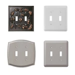 Double 2 Toggle Outlet Switch Wall Plate Cover Decorative White Nickel Steel Lot. Fixed Price $29.99.