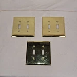 General Electric Brass Tone Double Light Switch Covers Lot 3 Wall Plates. Fixed Price $24.95.