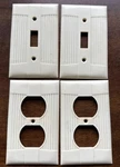 4 Sierra Leviton Eagle Art Deco Ribbed Ivory Switch Plate & Outlet Covers. Fixed Price $19.99.