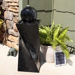 Black Ball Solar Water Fountain With Battery/led Lights - 30 By Sunnydaze. Fixed Price $265.00.