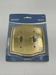 Brainerd Double Switch Wall Plate Solid Brass 64059 Braided Edges H1. Fixed Price $15.00.