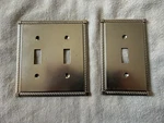 Vintage Amertac Beaded Rope Toggle Light Switch Covers Brushed Nickel. Fixed Price $14.99.