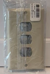 Vtg Single Gang Three Button Plastic Outlet Cover W/metal Plate Seymour Legrand. Fixed Price $9.99.