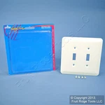 Leviton 89309-WH White Vinyl 2-GANG Toggle Switch Metal Oversize Wallplate Cover. Fixed Price $5.69.