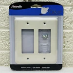 New Amerelle 935RRAL Devon Light Almond Steel 2-ROCKER Wallplate 5" X 4-5/8". Fixed Price $8.95.