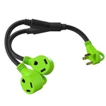 Leisurecords 24'' Rv Y Adapter 30 Amp Plug To Two Female 2.5.... Fixed Price $48.69.