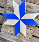 Primitive Handcrafted Wood Home Cor Sign Eight Point Star Quilt Block. Fixed Price $15.00.