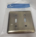 Brainerd Studio Double Toggle Light Switch Wall Plate Steel Antique Brass New. Fixed Price $8.99.