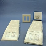 Leviton SJ262-ST Lt Almond 2-GANG Midway Decora Screwless Wallplate Covers 20PCS. Fixed Price $59.99.