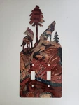 Lazart Howling Wolf Wolves Metal Double Light Switch Plate Southwest Style. Fixed Price $29.74.