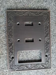 Creative Accents Wall Plate Toggle Rocker Combo - Textured Antique Bronze Steel. Fixed Price $9.45.