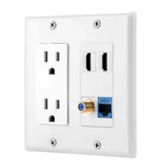 15A Power Outlet 2 Port Hdmi CAT6 Ethernet Coax Cae Tv Wall Plate In White. Fixed Price $35.79.