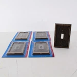 5 Leviton Brass Bamboo Tiki Metal Cover Wall Switchplates 89601. Fixed Price $25.64.