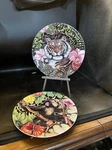 Fritz And Floyd Exotic Jungle Set Of 2 Luncheon Plates 9 1/4 In. Fixed Price $24.00.