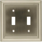 Brainerd Architectural Double Toggle Satin Nickel Wall Plate 64208 Free Ship. Fixed Price $8.95.