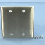 Hubbell Non-magnetic Stainless Steel Blank Cover Wallplate Box Mount 2-GANG SS23. Fixed Price $8.07.