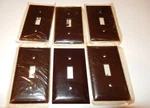 Lot Of 6 Vintage Slater Light Switch Plate Covers Sta-kleen Bakelite Brown New. Fixed Price $14.98.
