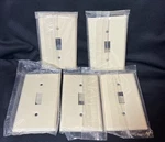 Lot Of 5 Mulberry #99071 Ivory Wrinkle 1-GANG Toggle Metal Wall Plates. Fixed Price $8.99.