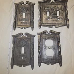 American Tack & Hardware Co. 1968 Vintage Bronze Fife Drum Wall Plates. Fixed Price $45.00.
