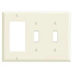 Leviton 80421-W 3-GANG Combination Wallplate (2 Toggle / Decora) Green. Fixed Price $19.99.